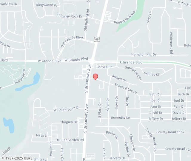 Location Map: 107 Robert E. Lee Drive Tyler, Texas 75703