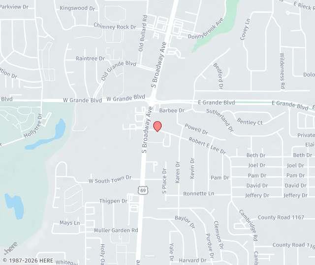 Location Map: 107 Robert E. Lee Drive Tyler, Texas 75703